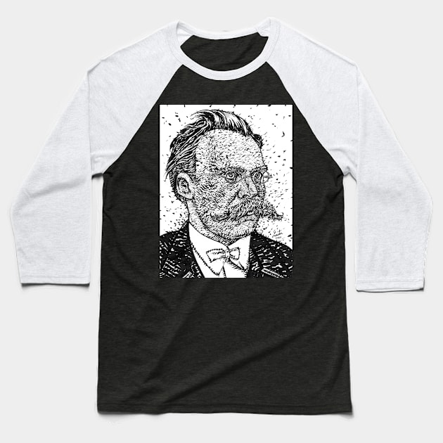 FRIEDRICH NIETZSCHE ink portrait Baseball T-Shirt by lautir